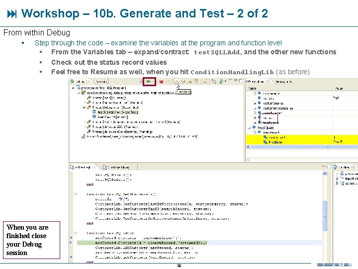  Workshop – 10 b. Generate and Test – 2 of 2 From within