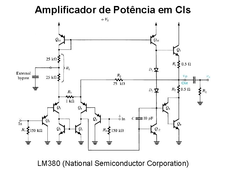 Amplificador de Potência em CIs LM 380 (National Semiconductor Corporation) 