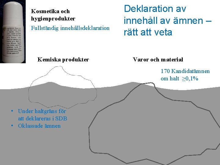 Kosmetika och hygienprodukter Fullständig innehållsdeklaration Kemiska produkter Deklaration av innehåll av ämnen – rätt