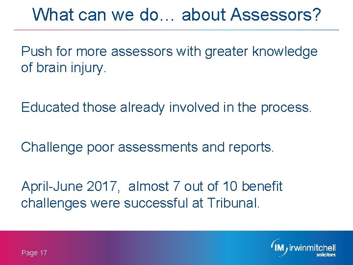 What can we do… about Assessors? Push for more assessors with greater knowledge of