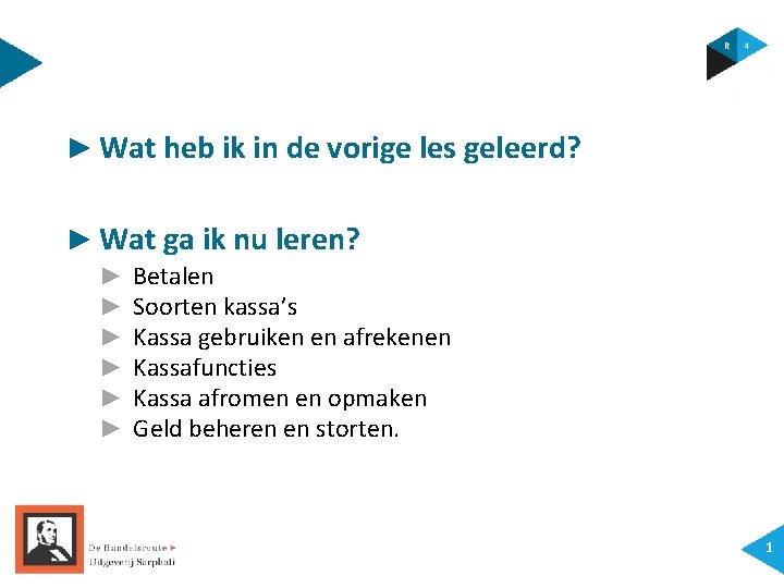 ► Wat heb ik in de vorige les geleerd? ► Wat ga ik nu