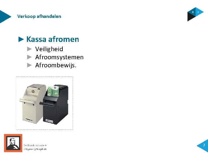 Verkoop afhandelen ► Kassa afromen ► Veiligheid ► Afroomsystemen ► Afroombewijs. 7 