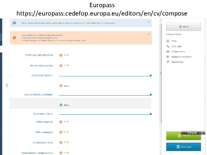 Europass https: //europass. cedefop. europa. eu/editors/en/cv/compose 2015/4/22 Academic Writing 3 42 