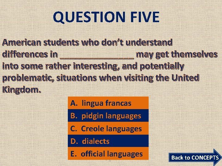 QUESTION FIVE American students who don’t understand differences in ________ may get themselves into