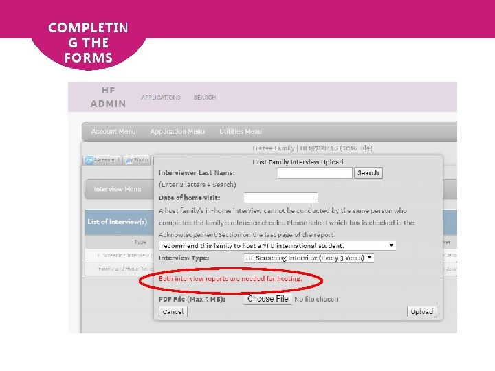 COMPLETIN G THE FORMS 
