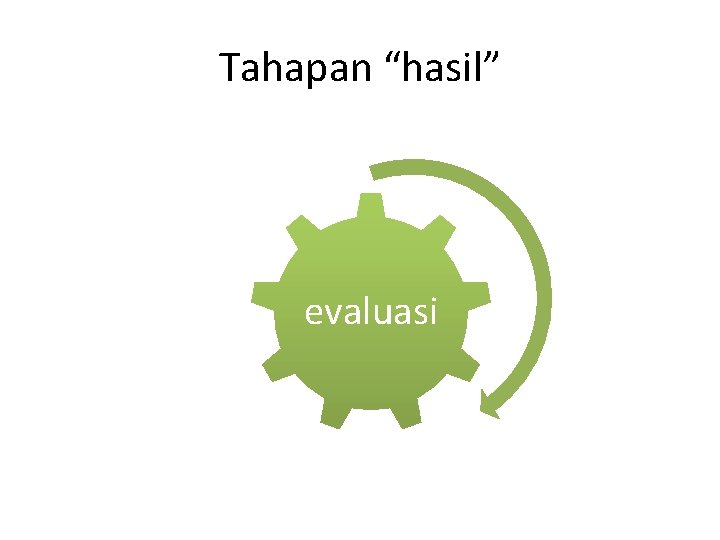 Tahapan “hasil” evaluasi 