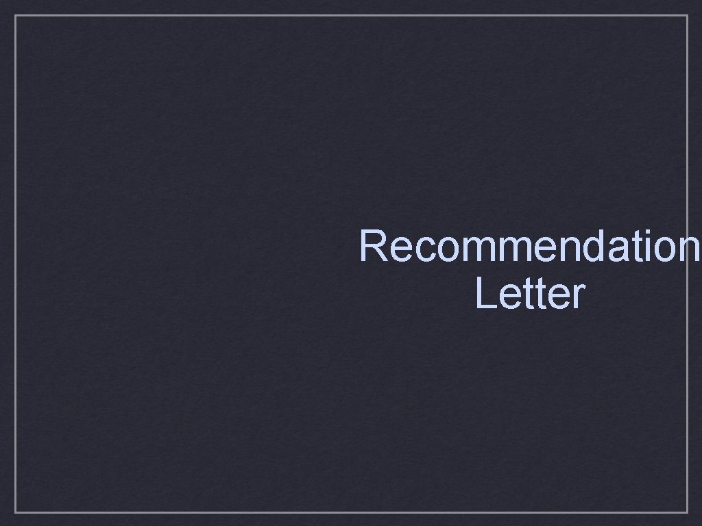 Recommendation Letter 