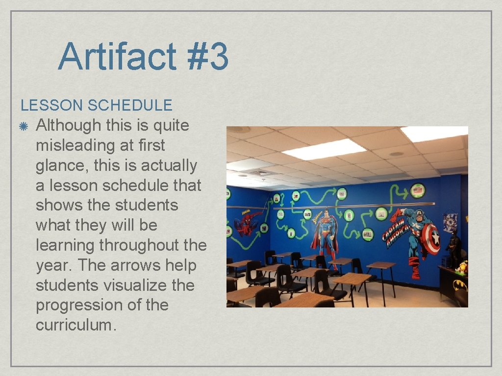 Artifact #3 LESSON SCHEDULE Although this is quite misleading at first glance, this is