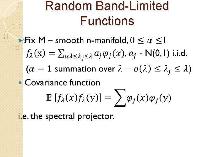 Random Band-Limited Functions 