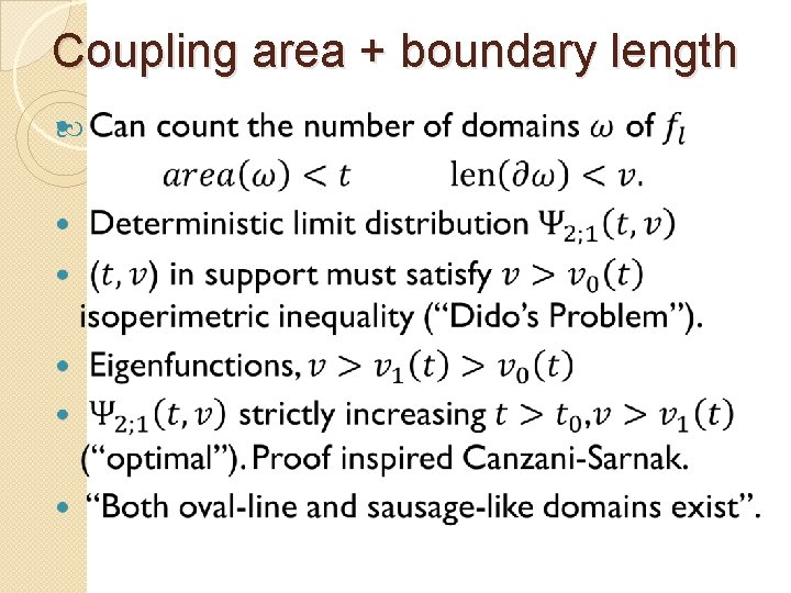 Coupling area + boundary length 