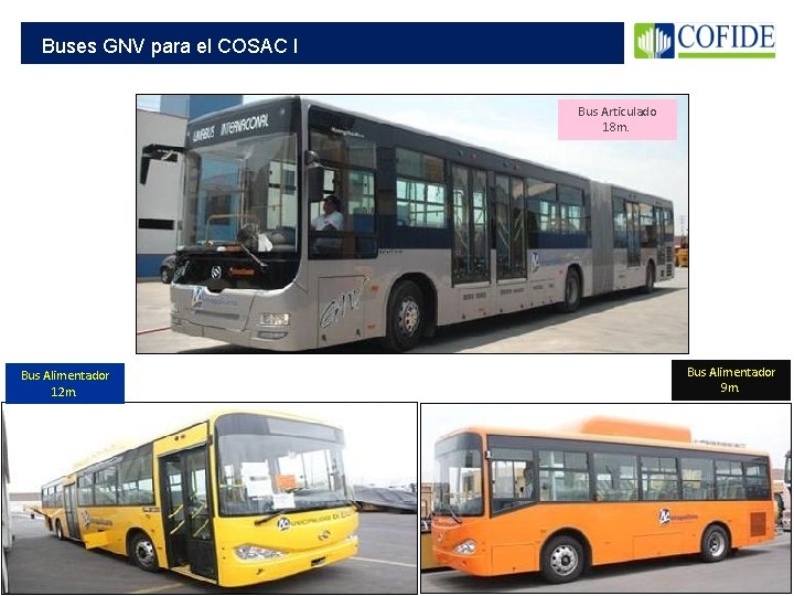 Buses GNV para el COSAC I Bus Articulado 18 m. Bus Alimentador 12 m.