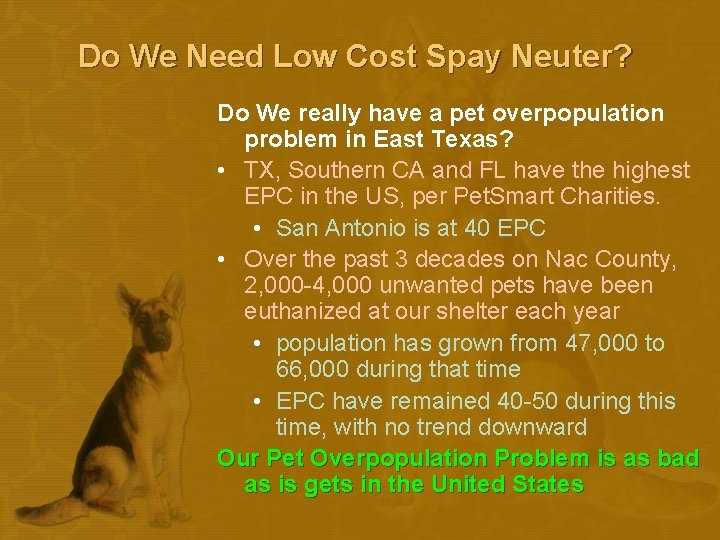 Do We Need Low Cost Spay Neuter? Do We really have a pet overpopulation