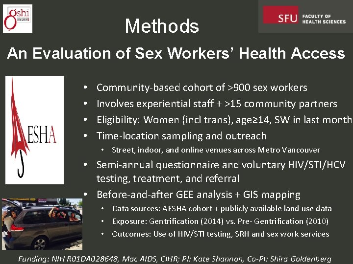 Methods An Evaluation of Sex Workers’ Health Access • • Community-based cohort of >900