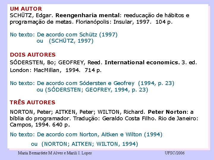 UM AUTOR SCHÜTZ, Edgar. Reengenharia mental: reeducação de hábitos e programação de metas. Florianópolis: