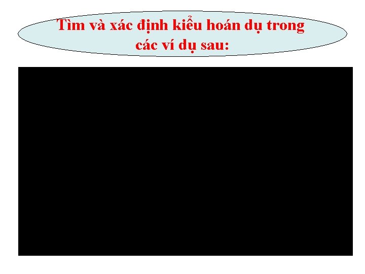 Tìm và xác định kiểu hoán dụ trong các ví dụ sau: 