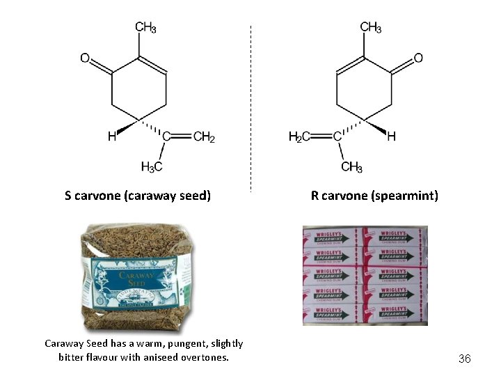 S carvone (caraway seed) Caraway Seed has a warm, pungent, slightly bitter flavour with