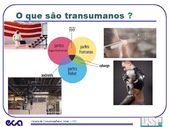 O que são transumanos ? Escola de Comunicações e Artes – CBD 