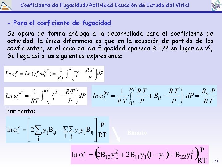 Dpto Ingeniera Qumica Equilibrio entre Fases en Sistemas