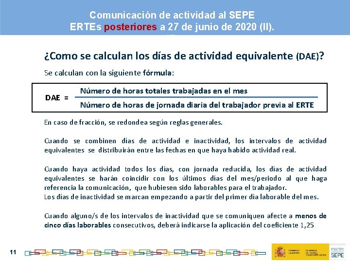 Comunicación de actividad al SEPE ERTEs posteriores a 27 de junio de 2020 (II).