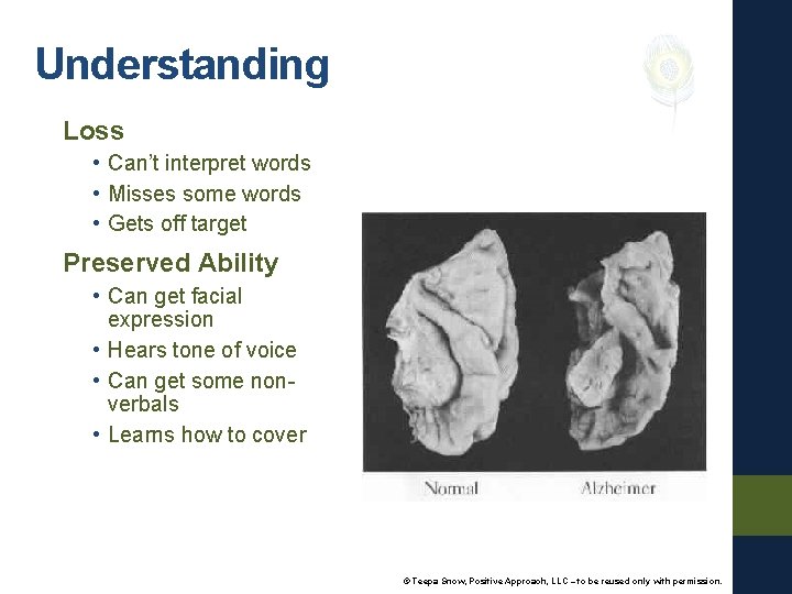 Understanding Loss • Can’t interpret words • Misses some words • Gets off target