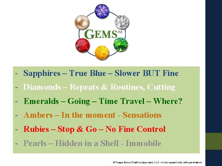 - Sapphires – True Blue – Slower BUT Fine - Diamonds – Repeats &