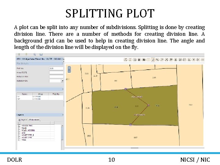 SPLITTING PLOT A plot can be split into any number of subdivisions. Splitting is