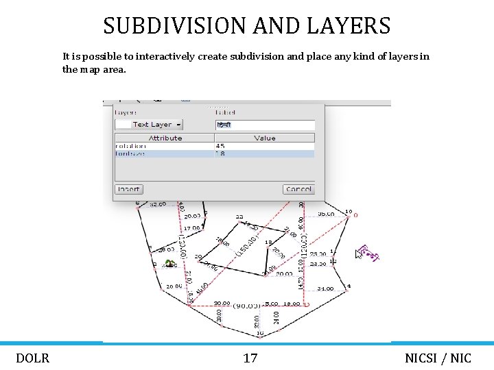 SUBDIVISION AND LAYERS It is possible to interactively create subdivision and place any kind
