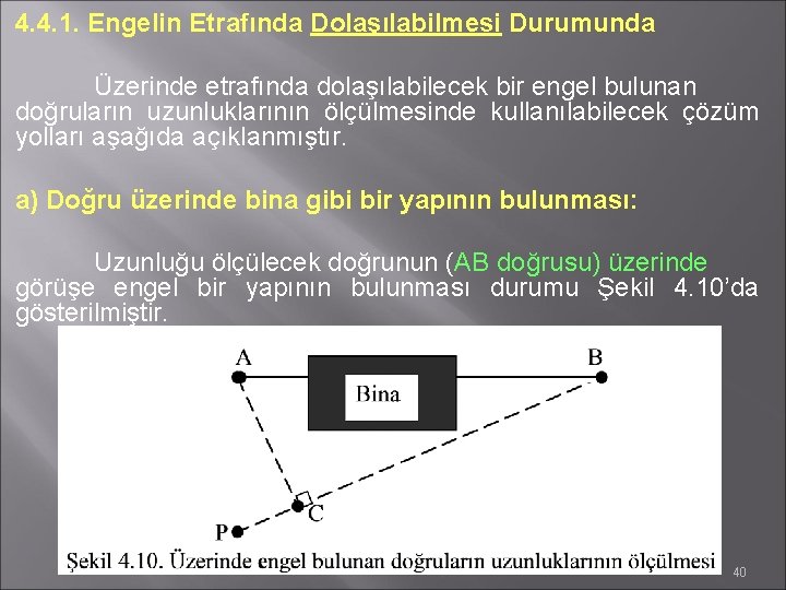 4. 4. 1. Engelin Etrafında Dolaşılabilmesi Durumunda Üzerinde etrafında dolaşılabilecek bir engel bulunan doğruların