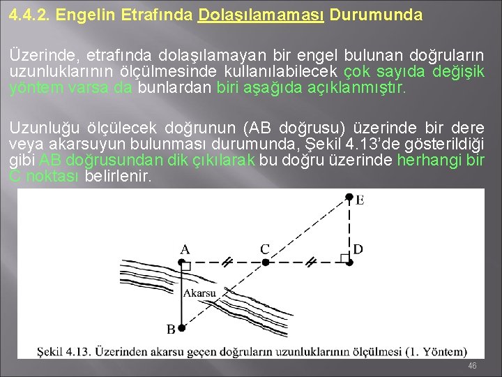 4. 4. 2. Engelin Etrafında Dolaşılamaması Durumunda Üzerinde, etrafında dolaşılamayan bir engel bulunan doğruların