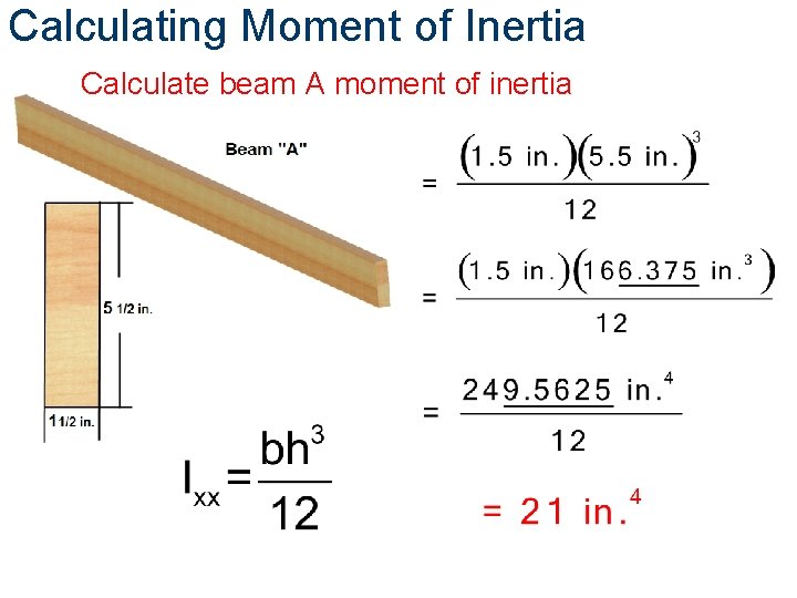 Calculating Moment of Inertia Calculate beam A moment of inertia 