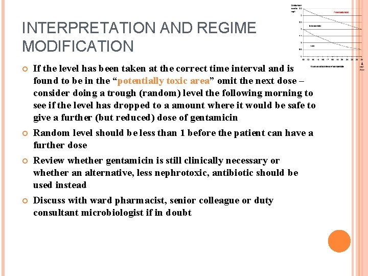 INTERPRETATION AND REGIME MODIFICATION If the level has been taken at the correct time