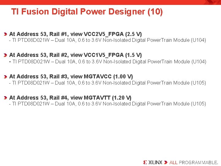 TI Fusion Digital Power Designer (10) At Address 53, Rail #1, view VCC 2