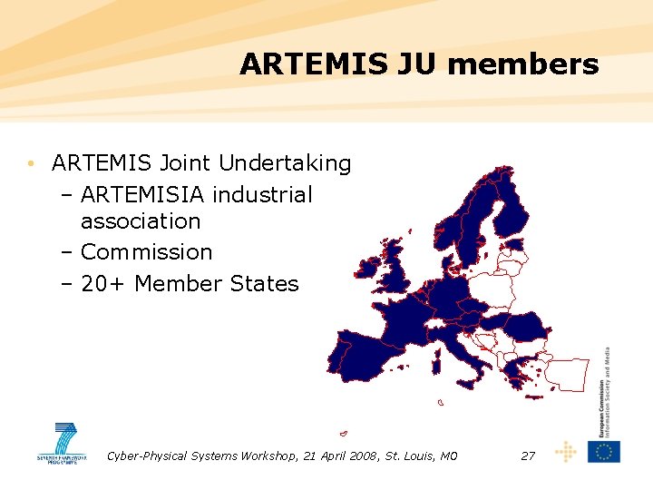 ARTEMIS JU members • ARTEMIS Joint Undertaking – ARTEMISIA industrial association – Commission –