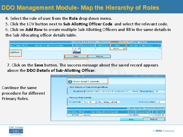 DDO Management Module- Map the Hierarchy of Roles 4. Select the role of user