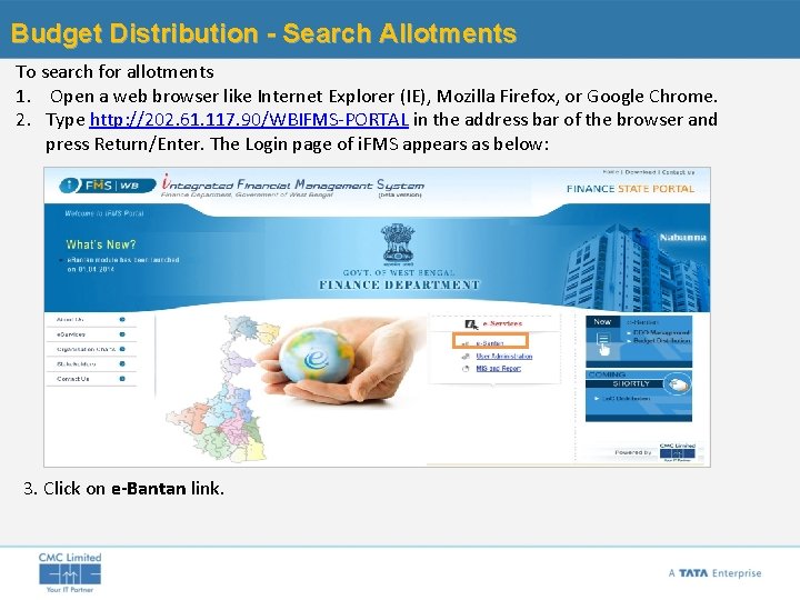 Budget Distribution - Search Allotments To search for allotments 1. Open a web browser