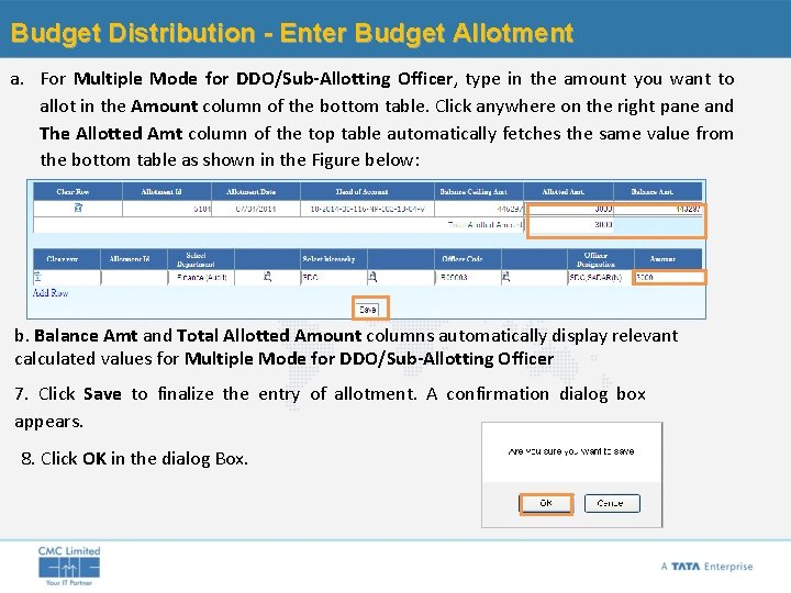 Budget Distribution - Enter Budget Allotment a. For Multiple Mode for DDO/Sub-Allotting Officer, type