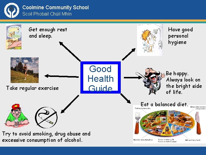 Coolmine Community School Scoil Phobail Chúil Mhín Get enough rest and sleep. Take regular