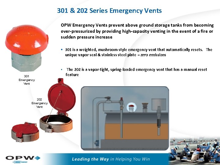 301 & 202 Series Emergency Vents OPW Emergency Vents prevent above ground storage tanks