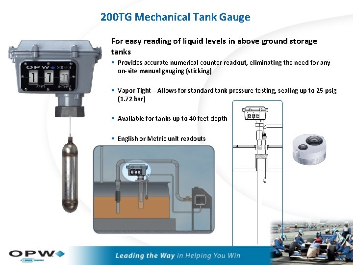 200 TG Mechanical Tank Gauge For easy reading of liquid levels in above ground