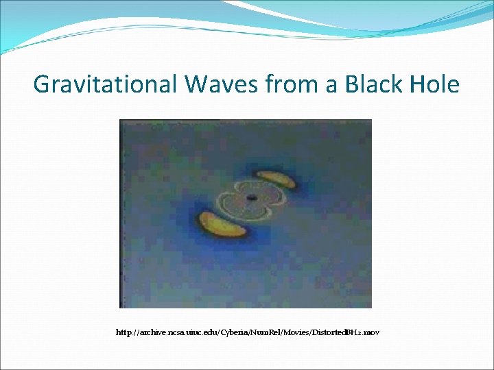 Gravitational Waves from a Black Hole http: //archive. ncsa. uiuc. edu/Cyberia/Num. Rel/Movies/Distorted. BH 2.