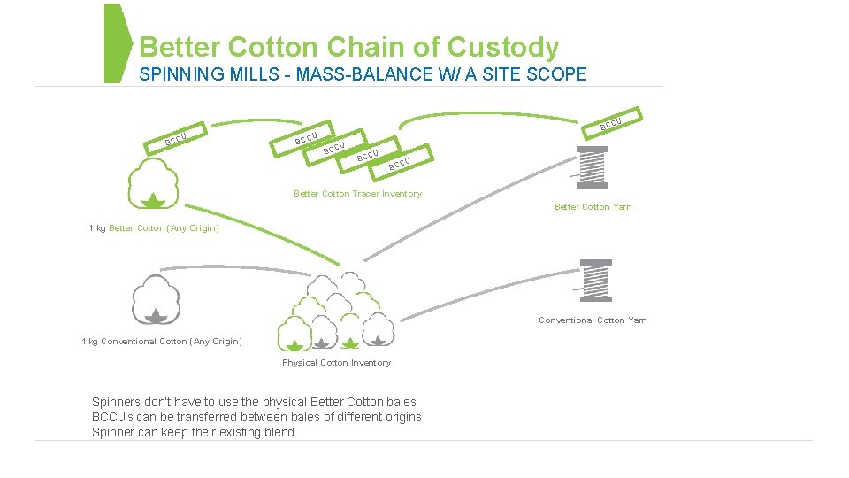 Better Cotton Chain of Custody SPINNING MILLS - MASS-BALANCE W/ A SITE SCOPE U