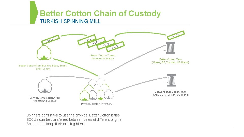 Better Cotton Chain of Custody TURKISH SPINNING MILL U U BCC BCC U Better