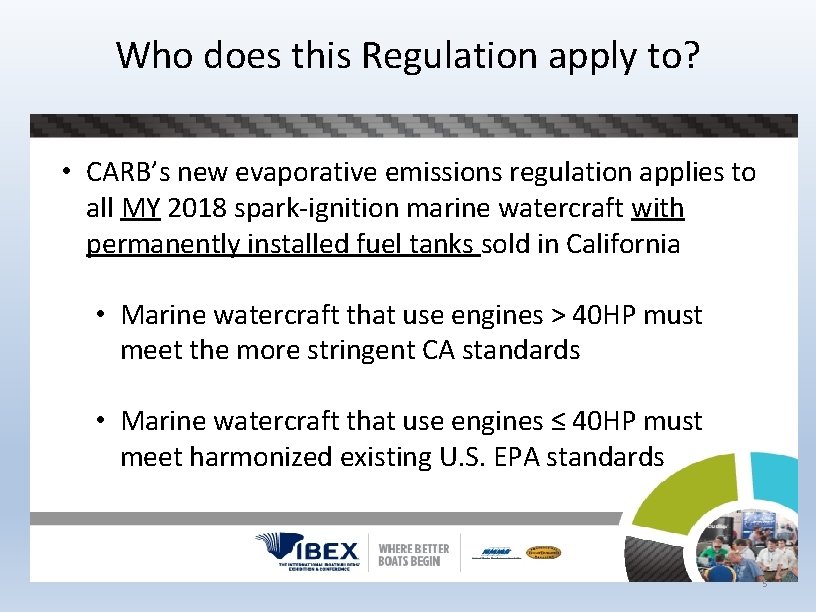 Who does this Regulation apply to? • CARB’s new evaporative emissions regulation applies to