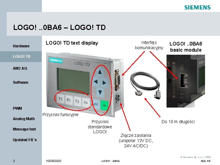 LOGO!. . 0 BA 6 – LOGO! TD Hardware Interfejs komunikacyjny LOGO! TD text