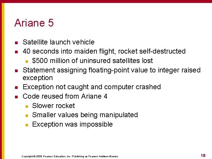 Ariane 5 n n n Satellite launch vehicle 40 seconds into maiden flight, rocket