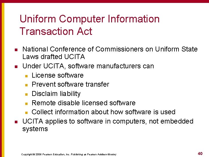Uniform Computer Information Transaction Act n n n National Conference of Commissioners on Uniform