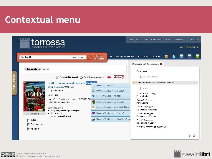 Contextual menu 