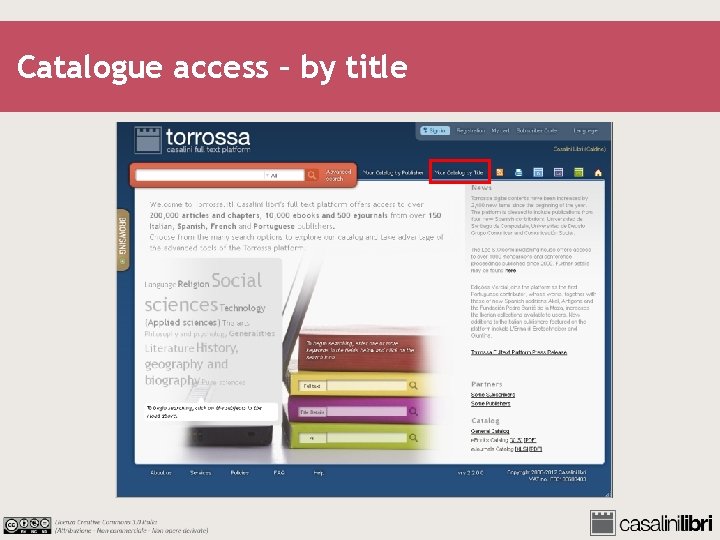 Catalogue access – by title 