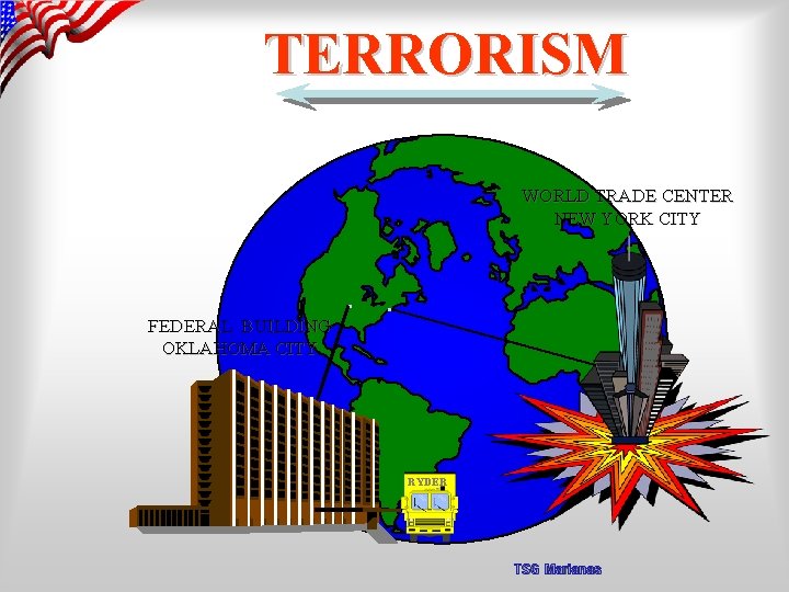 TERRORISM WORLD TRADE CENTER NEW YORK CITY FEDERAL BUILDING OKLAHOMA CITY . . RYDER