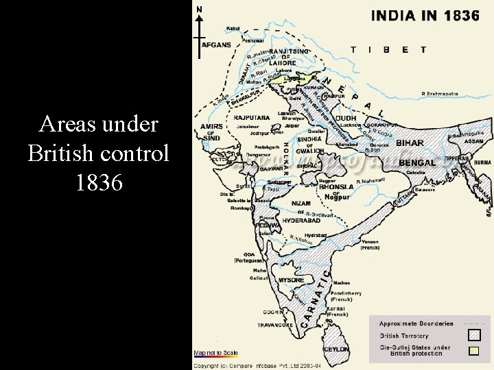 Areas under British control 1836 